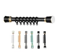 Adjustable Tension Rod for Curtains & Shower No Drill Extendable 40cm 500cm Decorative Curtain Pole for Bathroom Windows Room Divider Black (360cm 450cm)