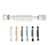 Adjustable Tension Rod for Curtains & Shower No Drill Extendable Curtain Pole 40 500cm Decorative Room Divider & Shower Rail White Perfect for Bathroom & Windows