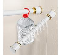Adjustable Tension Rod No Drill Spring Loaded Curtain Rod for Windows Shower & Doorway Expandable Telescopic Pole Non Slip Design (White 310 400cm)