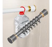 Adjustable Tension Rod No Drill Spring Loaded Curtain Rod for Windows & Showers Expandable Telescopic Pole Non Slip Design for Bathroom Doorway Clothes (Gray 260 350cm)