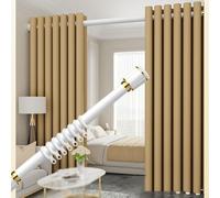 Adjustable Tension Shower Bar 2.1 Telescopic No Drill Installation Cream Color Easy Setup for Outdoor Use Perfect for Bathrooms and Shower Spaces