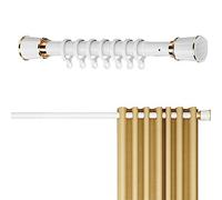 Adjustable Tension Shower Curtain Rod 0.4m-5m, Stainless Steel, No Drill, Anti-Slip, Indoor/Outdoor Use, White, Size: 3.1m-4m, Easy Install, Durable Design