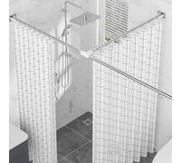 Adjustable Tension Shower Curtain Rod, Extendable Stainless Steel Clothes Rail, No Drill Installation, D 140-220+110-170cm, Perfect for Bathroom & Closet nizer
