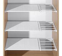 Adjustable Teon Shelf - Expandable Teles Rack Divider for Closets Bedrooms Bathrooms Cupboards & Shoe Cabinets - Space-Saving for Home Storage