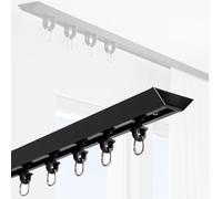 Adjustable Teon Shower Curtain Rod - Durable & Easy to Install with Adhesive Metal Hooks - Ideal for Bathroom, Bedroom, RV & Entryway Décor - Rust-Resistant, Modern Design