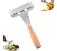Adjustable Thickness Vegetable Slicer & Peeler, Stainless Steel Vegetable Peeler with Wooden Handle, Multifunctional Y Peelers for Fruit Veggie Carrot Cucumber Zucchini Kitchen Tool (Silvery 1pcs)