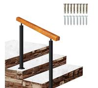 Adjustable ThreeStep Outdoor Handrail Durable Wood & Metal Safety Railing 95cm & 100cm Home Protection Fence Sturdy Steps for Increased Stability