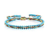 Adjustable Tibetan String Bracelet Woven Rope Knot Lucky Bracelets Tibetan Buddhist Couple Matching Friendship Jewelry for Women and Men, 11inches, Cotton, cotton