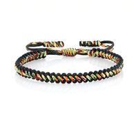 Adjustable Tibetan String Bracelet Woven Rope Knot Lucky Bracelets Tibetan Buddhist Couple Matching Friendship Jewelry for Women and Men, 11inches, Cotton, cotton