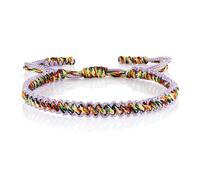 Adjustable Tibetan String Bracelet Woven Rope Knot Lucky Bracelets Tibetan Buddhist Couple Matching Friendship Jewelry for Women and Men, 11inches, Cotton, cotton