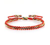 Adjustable Tibetan String Bracelet Woven Rope Knot Lucky Bracelets Tibetan Buddhist Couple Matching Friendship Jewelry for Women and Men, 11inches, Cotton, cotton