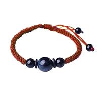 Adjustable Tiger Eye Stone Bracelet - Feng Shui Blue Crystal Jewelry for Men - Attract Wealth, Luck & Prosperity(Red)