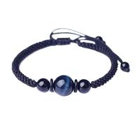 Adjustable Tiger Eye Stone Bracelet - Feng Shui Blue Crystal Jewelry for Men - Attract Wealth, Luck & Prosperity(Black)
