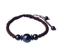 Adjustable Tiger Eye Stone Bracelet - Feng Shui Blue Crystal Jewelry for Men - Attract Wealth, Luck & Prosperity(brown)