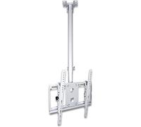 Adjustable Tilt Swivel Ceiling TV Mount Bracket for 32 55" LED Sns Silver Space Saving Design Easy Installat Sturdy Support for Home Theater