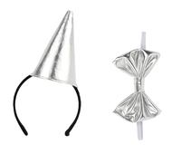 Adjustable Tin Man Costume Hat Headpiece with Elastic Strap Bowtie Theme Party Roleplay Outfit for Adult Halloween Event Adjustable Tin Man Hat