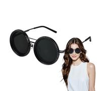 Adjustable Tint Sunglasses - 1-9 Gears Polarized Glasses Stepless, Round Eyewear, ND 9 Tinted Sunglasses, Accessories Adjustable Filter Lentes Shade Lens For Beach Shady Fishing Outdoor