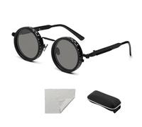 Adjustable Tint Sunglasses with ND Filter Lenses 1-9 Gear Polarized, Round Shape, UV Protection for Outdoor Activities, Driving, Fishing, Unisex Black