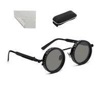 Adjustable Tint Sunglasses with Polarized Lenses 1 to 9 Gears, Round ND Filter, Ultimate Sun Protection for Outdoor, Driving, Fishing, Men & Women Black