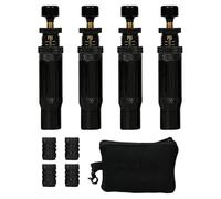 Adjustable Tire Deflator - Fast Airing Down Tool, 4 Pack Spin On Bleeder Set, 4WD Recovery Gear | Automatic Shut Off Valve System, Universal Fitment Screw Threads For All Terrain SUV Camping