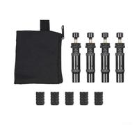 Adjustable Tire Deflator Valve Kit For Off Road Truck Suv Rv Utv With Auto Stop Function And For Rapid Air Release Black Aluminum Alloy Set Of Four With Storage Bag And Five Extra Covers Included
