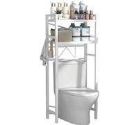 Adjustable Toilet Shelf Thickened & Stable Bathroom Storage Rack for Bathroom Kitchen & Office (White 2Tier) Maximize Space & Organization