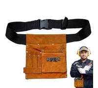 Adjustable Tool Pouch, Large Capacity Utility Belt with Hammer Holder, Artificial Leather Tool Bag for Craftsmen, Ideal for Electricians, Carpenters, and Home Improvement Projects