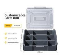 Adjustable Tool Storage Box with Detachable Dividers, Stackable Design, for Impact-Resistant PP for Home & Workshop Use