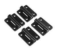 Adjustable Torque Damping Hinge Set, 4-Piece Zinc Alloy Flat Stop Positioning Hinge for Cabinets, Doors & Windows, 45×35mm Black/Silver