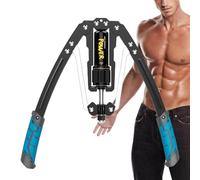 Adjustable Torsion Arm Fitness Machine, 10-200kg Hydraulic Power Exerciser, Trainer, Strength Training Equipment for Arm, Chest, Bicep, Shoulder (Blue)