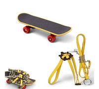 Adjustable Tortoise Leash and Funny Skateboard Set, Training Harness and Mini Skateboard for Turtle Dragon Bearded Lizard Small Pets, Pet Tortoise Toys, Accessories for Tortoises (Large)