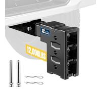 Adjustable Tow Hitch Fits 2" Receiver, Heavy Duty Trailer Hitch Shank with 5" Drop/Rise, 12,000 LBS GTW/1,500 LBS TW, Secure & Reliable Drop Hitch for Truck, Trailer Towing, Includes Hitch Pin Lock