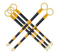 Adjustable Traffic Cone Barrier - 5-Piece Reflective Safety Divider Retractable 47-78" Yellow & Black Warning Cone for Temporary Traffic Control & Safety Management