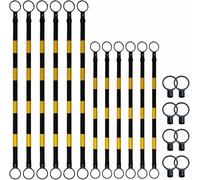 Adjustable Traffic Cones 12-Pack Reflective Safety Cones 3.3-6.6 ft Road Warning Posts Durable Traffic Control for Events Construction & Safety Management