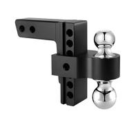 Adjustable Trailer Hitch 6 Inch Rise/Drop Heavy Duty Aluminum Alloy Dual Ball Towing Storage Hitch for 2 Inch Receiver Weight Distribution(Black)