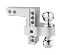 Adjustable Trailer Hitch 6 Inch Rise/Drop Heavy Duty Aluminum Alloy Dual Ball Towing Storage Hitch for 2 Inch Receiver Weight Distribution(Silver)