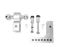 Adjustable Trailer Hitch 6in Drop or Rise, 12500LBS Capacity Stainless Steel Ball Mount for 2in Receiver Heavy Duty Truck Towing Kit with Traction Hook (Electroplated Silver)