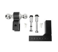 Adjustable Trailer Hitch 6in Drop Rise 12500LBS Capacity Stainless Steel Ball Mount for 2in Receiver Heavy Duty Truck Towing Kit Compatible with GTW Traction Hook (Black)