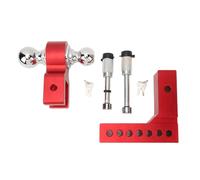 Adjustable Trailer Hitch 6in Drop Rise 12500LBS Capacity Stainless Steel Ball Mount for 2in Receiver Heavy Duty Truck Towing Kit Compatible with GTW Traction Hook (Red)