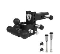 Adjustable Trailer Hitch Ball Mount, fits 2” Truck Tow Hitch Receiver, 3'' Drop Hitch,Tri Ball
