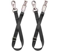 Adjustable Trailer Tie （2 Pack）-Horse Trailer Nylon Strap Tie，Adjusted from 25 to 37” (Black)