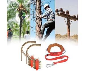 Adjustable Tree Climbing Shoes, Rust Protection Climbing Spikes Foot Buckle for Wooden/Concrete/High-Altitude Pole, Outdoor Power Workers Safety Gear - Load 330lbs(350mm/13.8'')