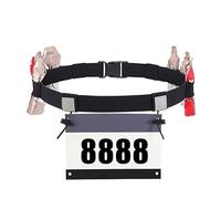 Adjustable Triathlon Race Belt With 6 Elastic Gel Loops - Non-Slip Marathon Bib Holder for Runners, Cyclists and Triathletes