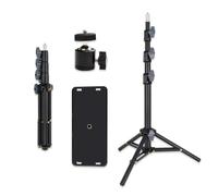 Adjustable Tripod Stand for Misting Fan,Lightweight Steel with 360° Swivel Ball Head,1/4" Standard Thread,Compatible with Weljoy Misting Fans,Cameras,Lighting,Ideal for Outdoor and Studio Use (Black)