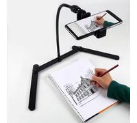 Adjustable Tripod With Cellphone Holder, Overhead Phone Mount, Table Top Teaching Online Stand For