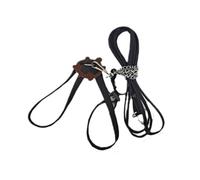 Adjustable Turtle Harness Leashes Soft Leather Harness,Small Pets Turtle Leash,Pet Tortoise Leash Walking Rope for Turtle Supplies (Black, S)