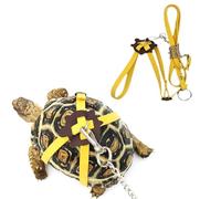 Adjustable Turtle Harness Leashes Soft Leather Harness,Small Pets Turtle Leash,Pet Tortoise Leash Walking Rope for Turtle Supplies (Yellow, M)