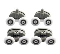Adjustable Twin Roller Assembly for Shower Doors, Complete Set of Four Wheels (23mm)