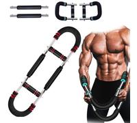 Adjustable Twister Arm Trainer - 30-50kg (60-110lbs) Resistance, Portable Power Bar for Chest, Arms, Back & Full Body Workout - Home Gym, Travel, Outdoor Strength Training Equipment