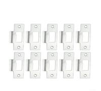 Adjustable Two Piece Door Strike Plate Stainless Steel Chrome Plated For Standard Tubular Latch On Swinging Doors Silver Finish 69mm(10pc)